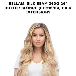 COPY - Bellami silk seam 26” hair extensions clip ins shade butter blonde